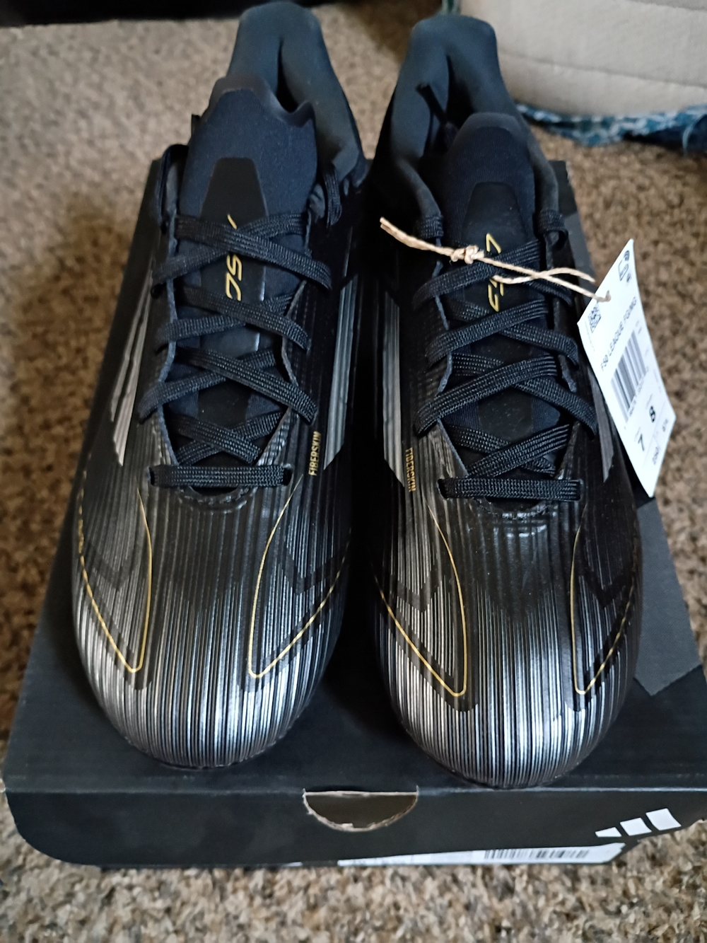 adidas Black and Gold Soccer Cleats
